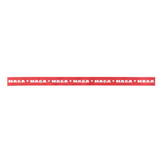 En Satin Ruban rouge et blanc MAGA