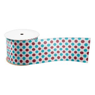 En Satin Ruban rouge et Turquoise Polka Dot 3 pouces