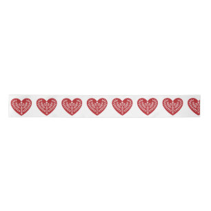 En Satin Ruban rouge scandinave de coeur