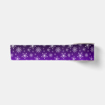 Ruban satiné à flocon de neige violet/noir