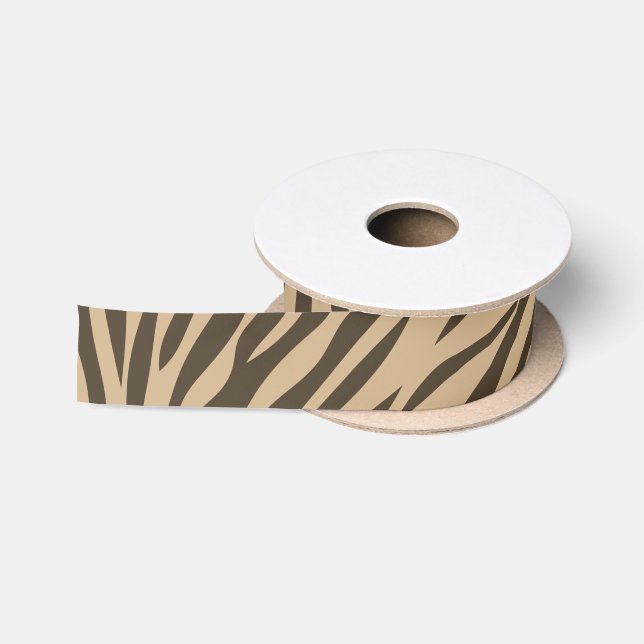 En Satin Ruban satiné Brown Zebra (Bobine)