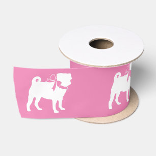 En Satin Ruban satiné Chien carlin Chien Puppy