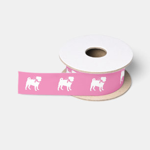 En Satin Ruban satiné Chien carlin Chien Puppy