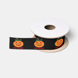En Satin Ruban satiné Citrouille d'Halloween rouge Eyed