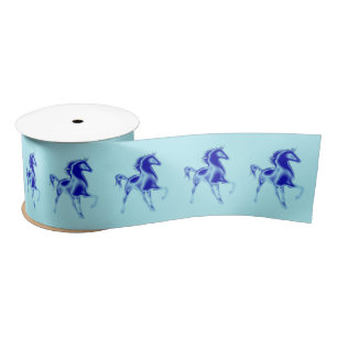 En Satin Ruban satiné des Chevaux bleus