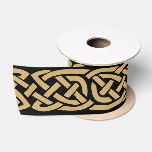 En Satin Ruban satiné Gold Celtic Knots