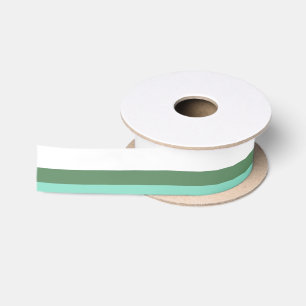 En Satin Ruban satiné rayé turquoise et vert