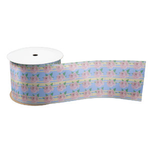 En Satin Ruban satiné Rose bleu Régence