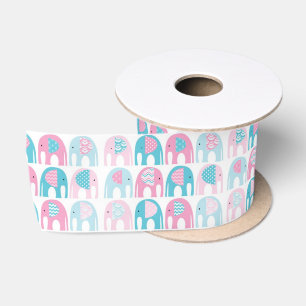 En Satin Ruban - Shabby chic Elephants