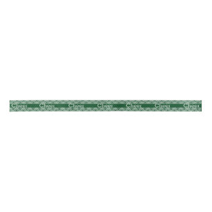 En Satin Ruban vert et blanc d'acclamation
