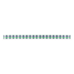 En Satin Ruban vert et blanc Jacquard de la Marine