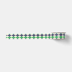 En Satin Ruban vert et blanc Jacquard de la Marine