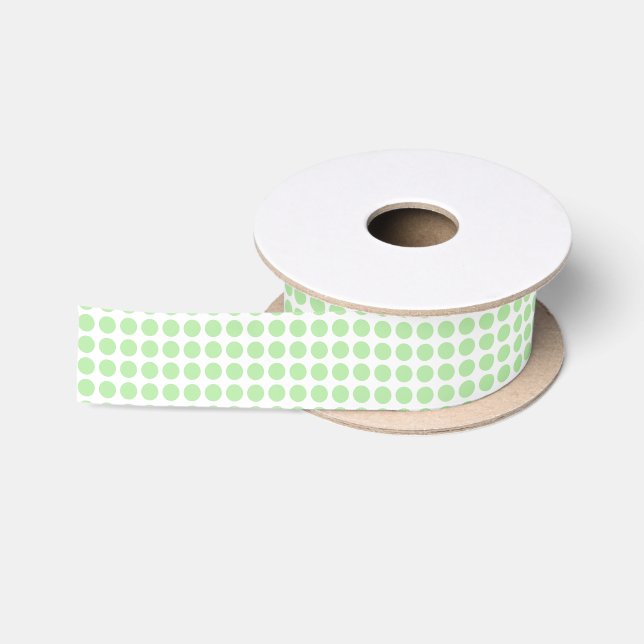 En Satin Ruban vert mou de pois (Bobine)