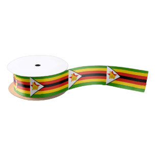 En Satin Ruban zimbabwéen de drapeau