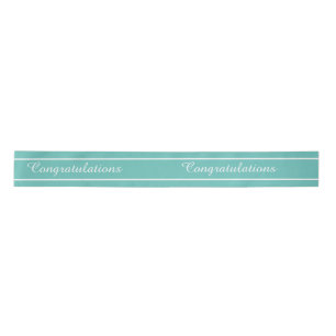 En Satin Topographie Texte modifiable Turquoise. Ruban de S