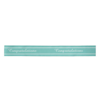 En Satin Topographie Texte modifiable Turquoise. Ruban de S