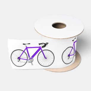 En Satin Vélo violet sur ruban satiné blanc