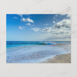 En solig strand från fjärran postkarte