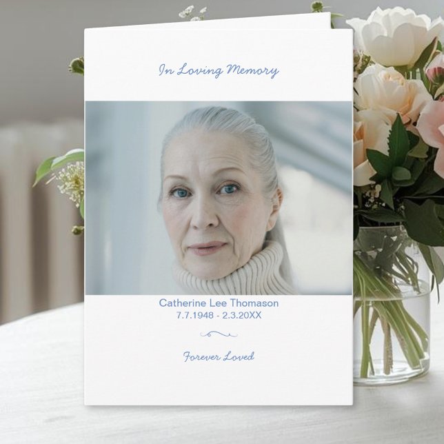 En Souvenir Ému Programme de Funérailles Élégant (Modern Elegant Funeral Program With Photo
)