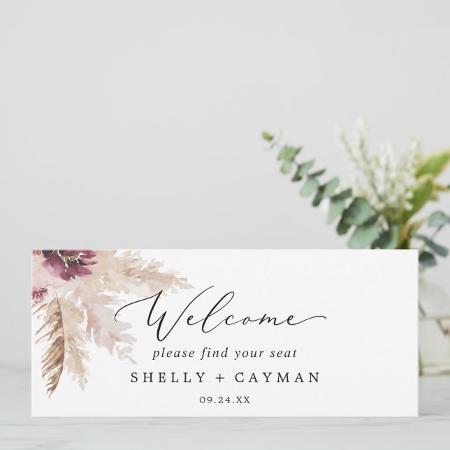 En-tête d'accueil de la carte de siège Boho Pampas (Debout devant)