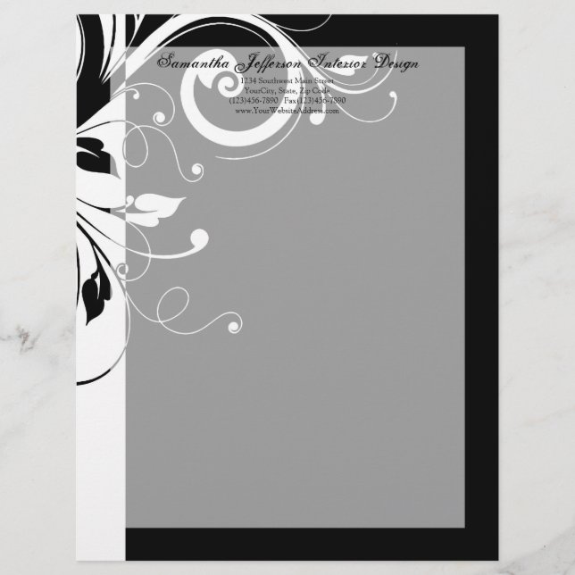 En-tête de la lettre de rotation inverse noire et  (Devant)