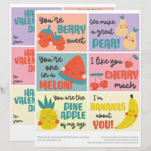 En-tête De Lettre 6 Enfants en fruits sucrés - Valentines - Salle de