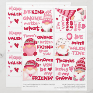En-tête De Lettre 6 Gnome Kids Classroom Valentine's Day Cards