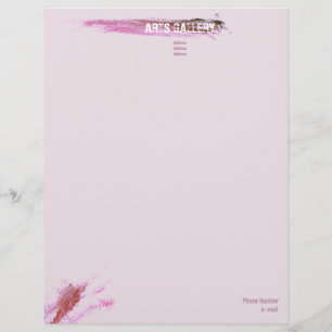 En-tête De Lettre Amiable Brosse rose Tirages Tirage À Main