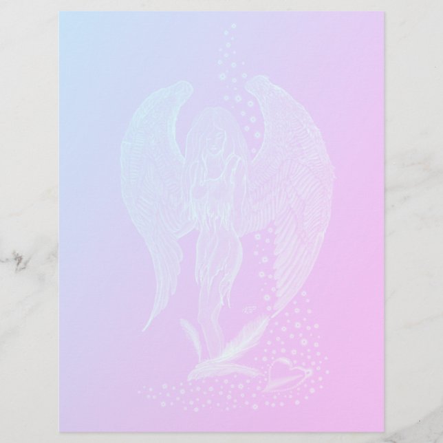 En-tête De Lettre Angel perdu en amour, noir et vert Design (Devant)