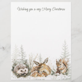 En-tête De Lettre Animals Winter Forest Christmas 