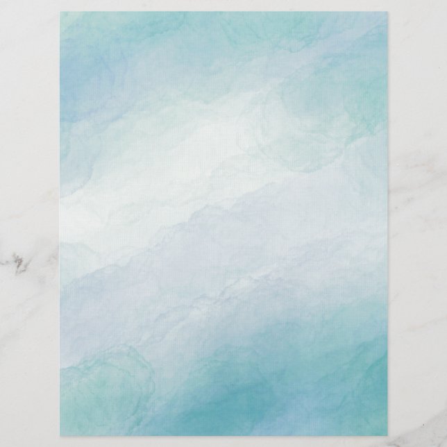 En-tête De Lettre Aquarelle bleue (Devant)