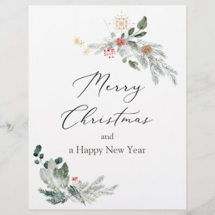 En-tête De Lettre Aquarelle en-tête vert Noël