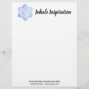 En-tête De Lettre Aquarelle Mandala Métaphysique Spirituel Yoga