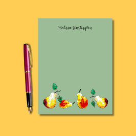 En-tête De Lettre Aquarelle Poires Dorées Tirées À La Main Boho