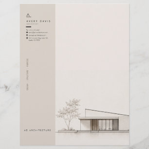 En-tête De Lettre Architecte Japandi Moderne
