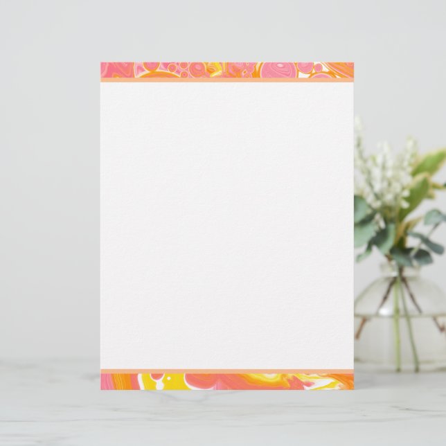 En-tête De Lettre Art fluide rose et orange (Debout devant)