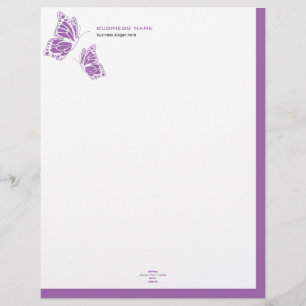 En-tête De Lettre Avec Motif 2 simples modernes élégants violets et blancs de