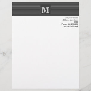En-tête De Lettre Avec Motif Bandes de charbon de monogramme