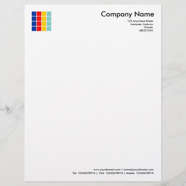 En-tête De Lettre Avec Motif Carrés couleur (Devant)
