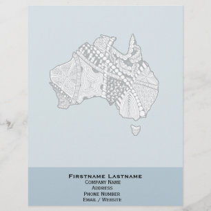 En-tête De Lettre Avec Motif Carte d'art couleur Australie personnalisée