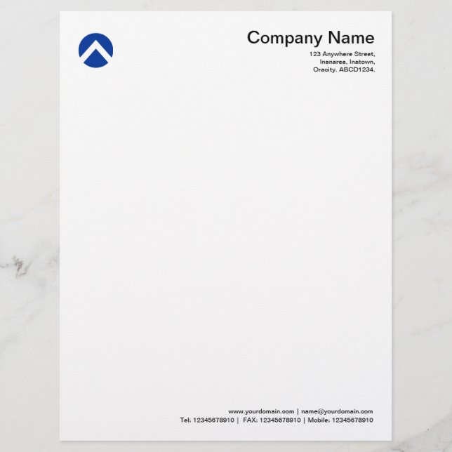 En-tête De Lettre Avec Motif Chevron cerclé - bleu marine (Devant)