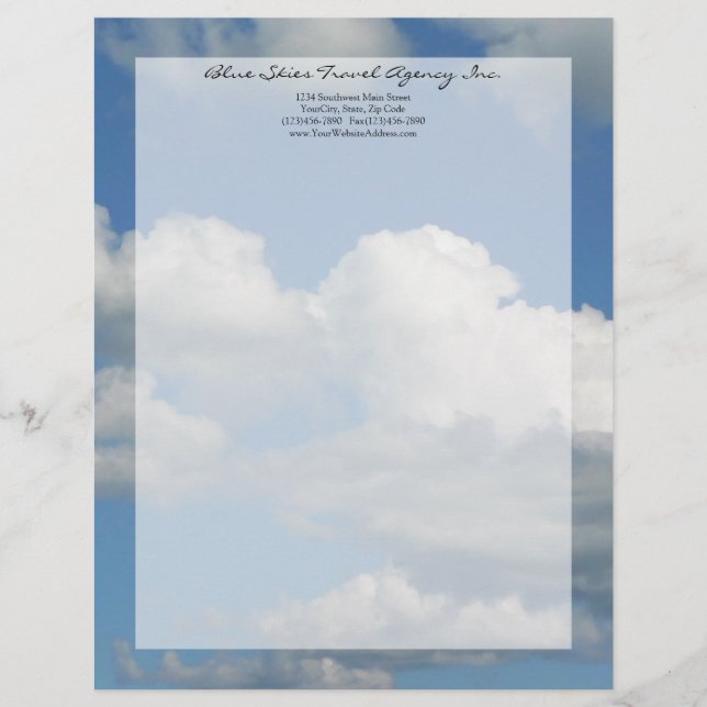 En-tête De Lettre Avec Motif Ciel bleu clair (Devant)