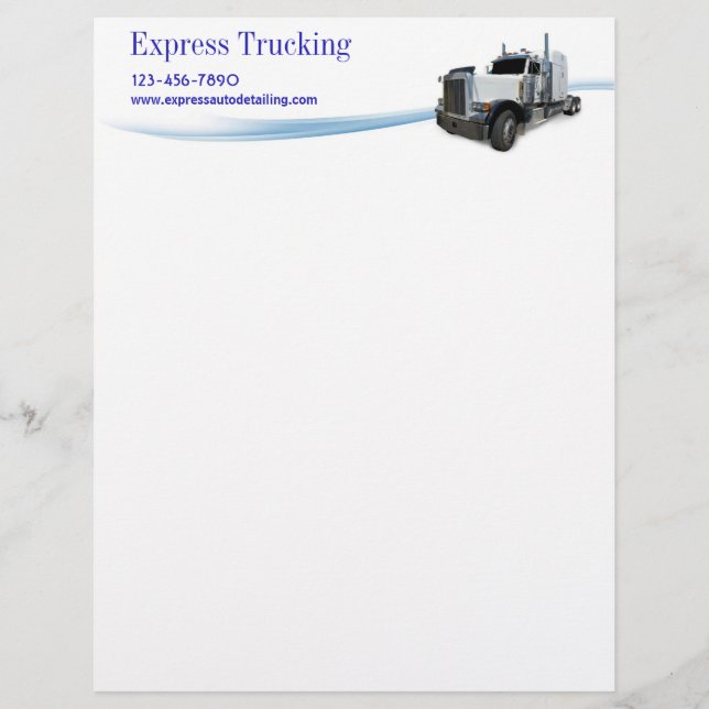 En-tête De Lettre Avec Motif Compagnie de camionnage (Devant)