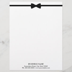 En-tête De Lettre Avec Motif Cravate en bois classique noir et blanc élégant