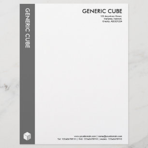 En-tête De Lettre Avec Motif Cube Générique - Gris