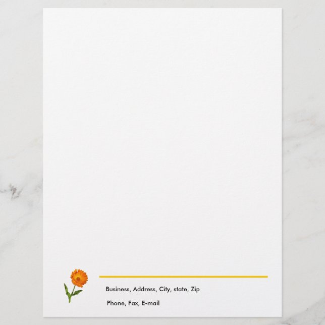 En-tête De Lettre Avec Motif En-tête - Calendula (Devant)