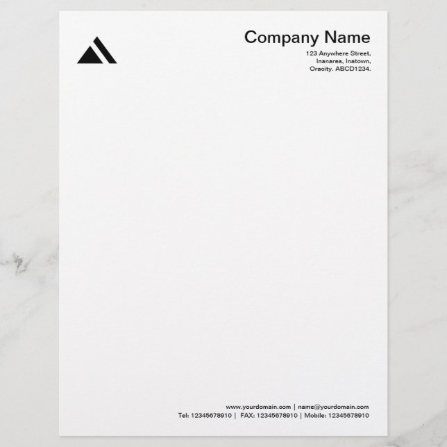 En-tête De Lettre Avec Motif Forme triangulaire 03 - Noir (Devant)