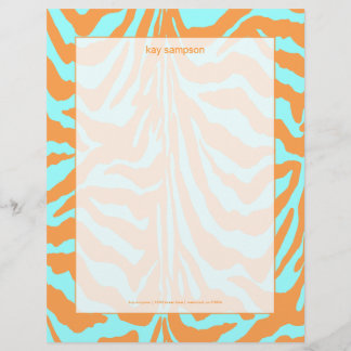 En-tête De Lettre Avec Motif Impression zébrée, couleurs rétro