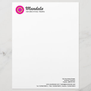 En-tête De Lettre Avec Motif Kaleidoscopic Mandala 022