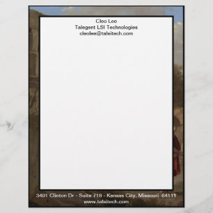 En-tête De Lettre Avec Motif Le Prophète Elijah et la veuve de Zarephath